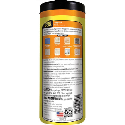 Goo Gone Tough Task Wipes - Disposable, Non-abrasive - White - 24/Tub - 1 Each