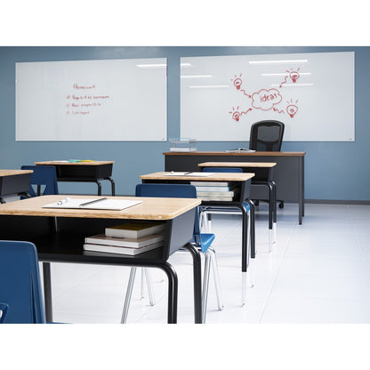 Lorell Adjustable-Height Student Desks with Book Box - Medium Oak Rectangle Top - Height Adjustable - 22" to 30" Adjustm