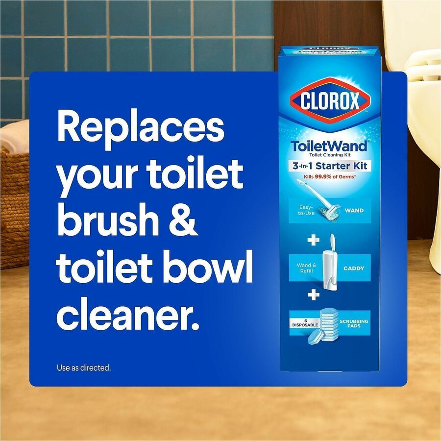 Clorox ToiletWand Disposable Toilet Cleaning System - Blue, White - 6 / Carton