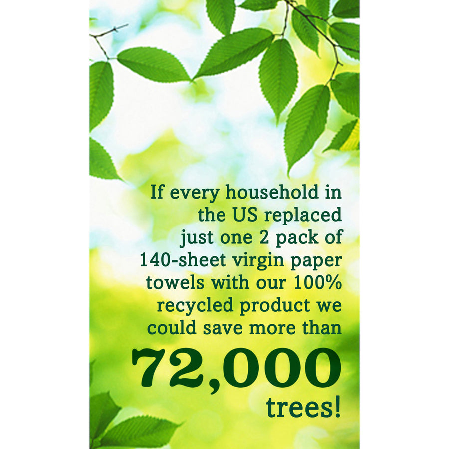 Seventh Generation 100% Recycled Paper Towels - 2 Ply - 11" Width x 9" Length - 120 Sheets/Roll - Natural - Paper - 6/Pa