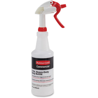 Rubbermaid Commercial 32-oz Trigger Spray Bottle - Suitable For Cleaning - Heavy Duty - 9.6" Height x 3.4" Width - Clear
