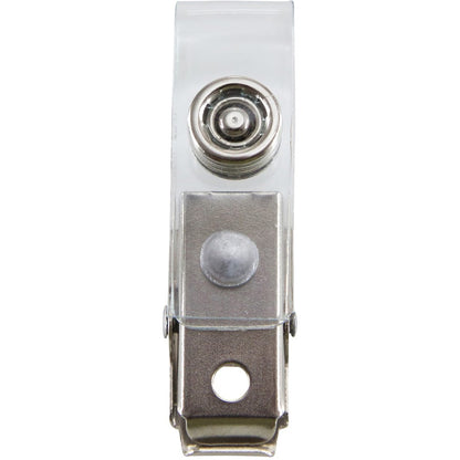 SICURIX ID Strap Clip Adapter - 2.8" Length x 0.4" Width - for Badge - Pre-punched - Clear - 25/Pack - 4 / Box