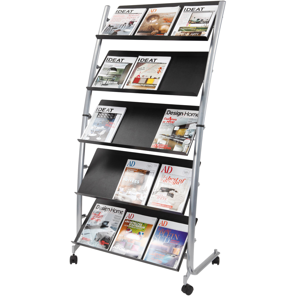 Alba Large Mobile Literature Display - 350 x Sheet - 5 Compartment(s) - Compartment Size : 12.99" x 28.35" - 1 Each