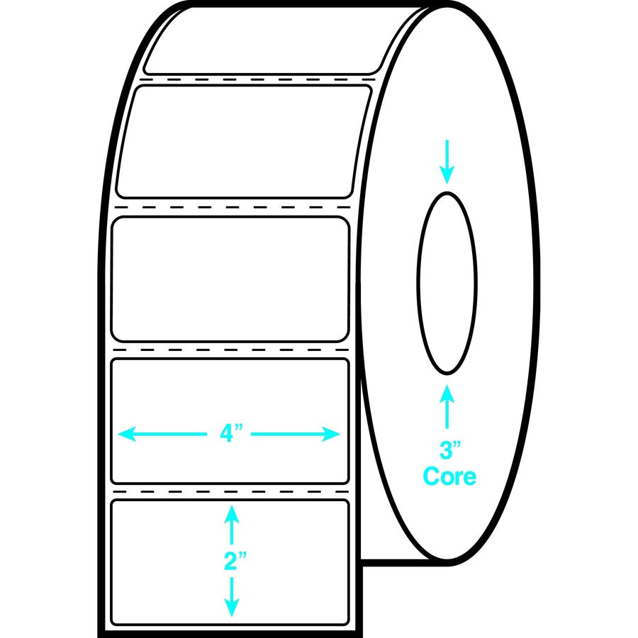 Avery® Shipping Label - 4" Width x 2" Length - Permanent Adhesive - Rectangle - Direct Thermal - White - Paper - 1000 / 