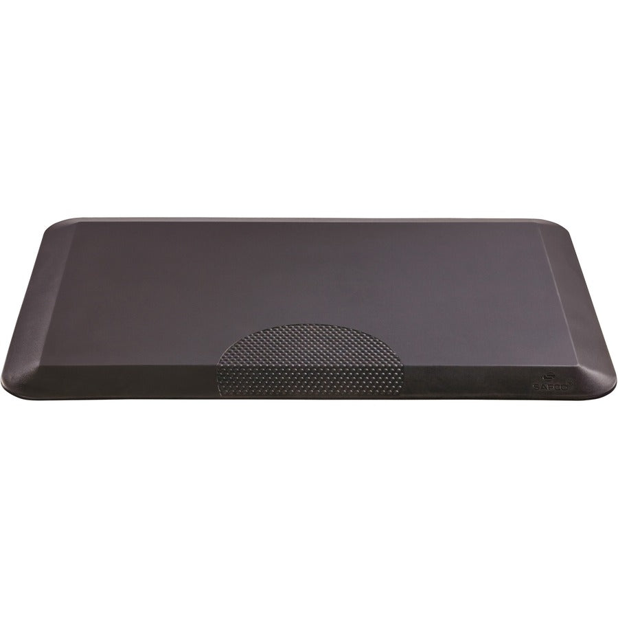 Safco Anti-fatigue Mat - Floor, Carpet - 30" Length x 20" Width x 1" Thickness - Rectangular - Polyurethane - Black - 1 