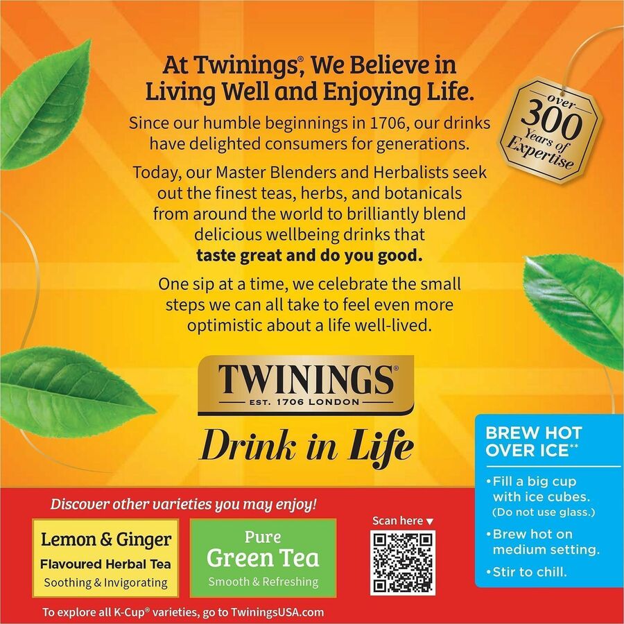 Twinings of London Decaf English Breakfast Black Tea K-Cup - Decaffeinated - 24 / Box