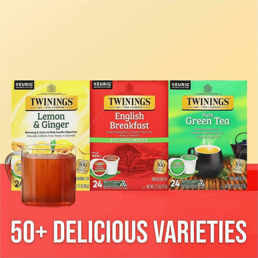 Twinings of London Decaf English Breakfast Black Tea K-Cup - Decaffeinated - 24 / Box