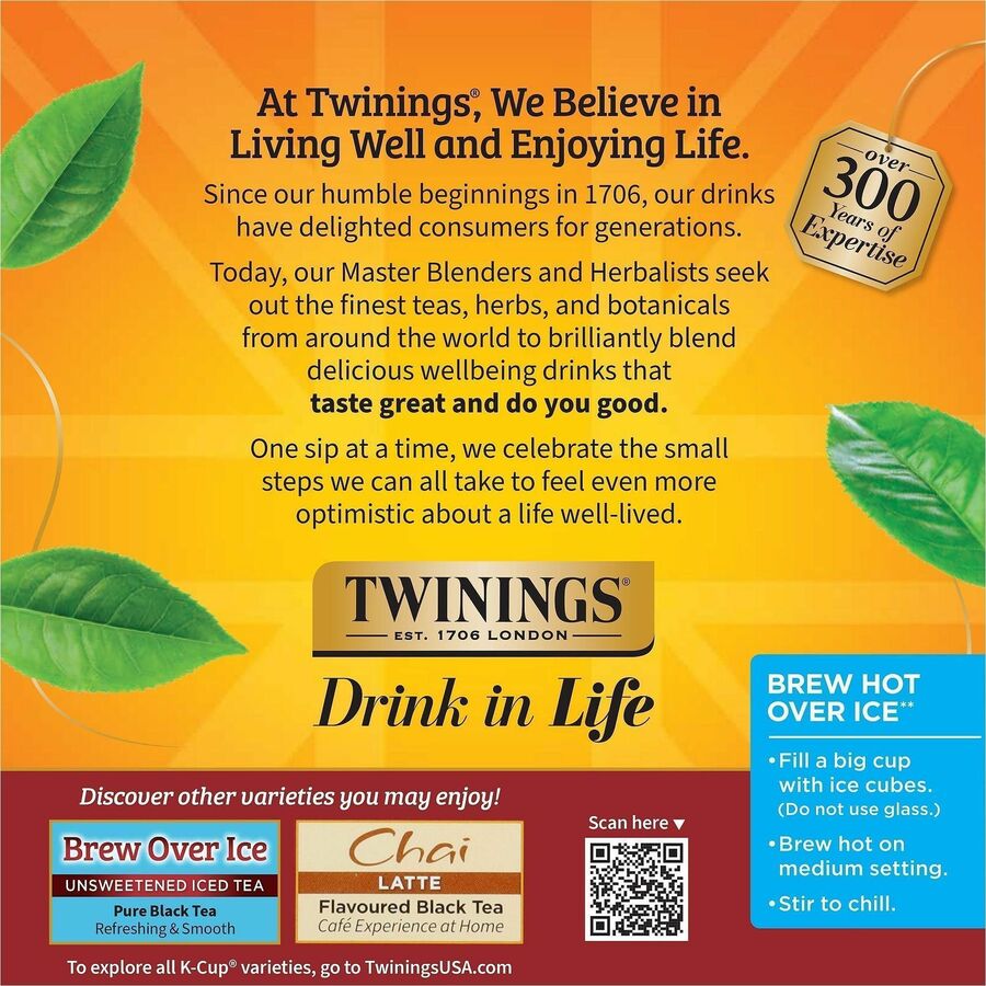 Twinings of London Chai Flavoured Black Tea K-Cup - 24 / Box