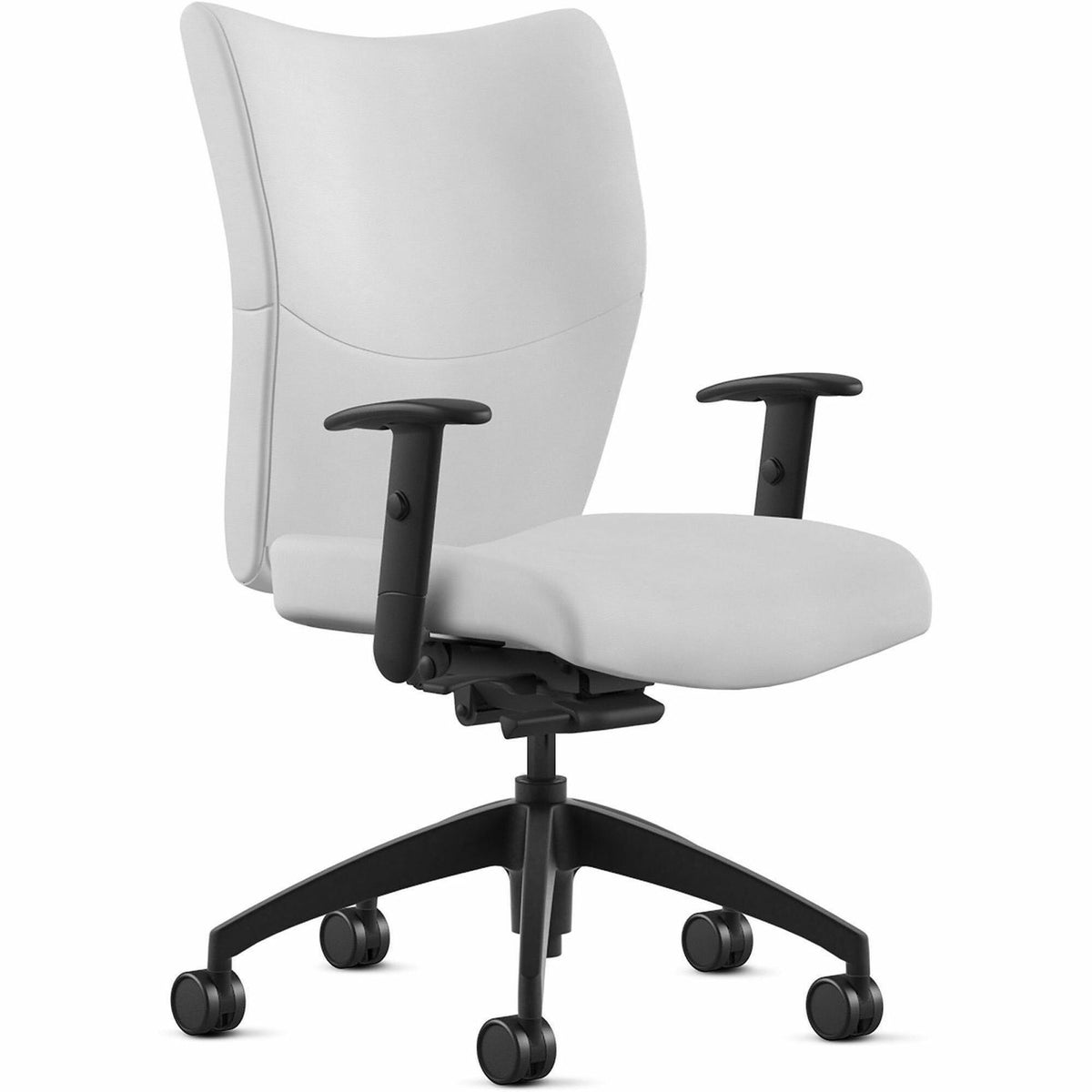 9 to 5 Seating Bristol Mid Back - White Seat Color - Leather Seat Material - White Back Color - Leather Back Material - 