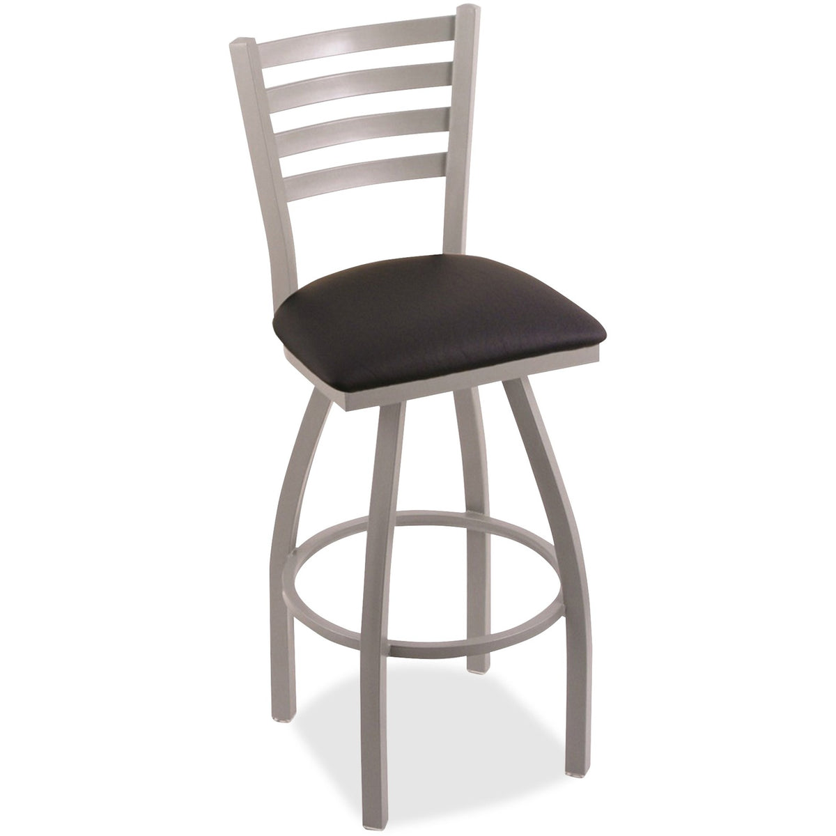 Holland Bar Stools 410 Jackie Swivel Stool - Black Seat Color - Hardwood, Vinyl Seat Material - Powder Coated, Nickel Fr