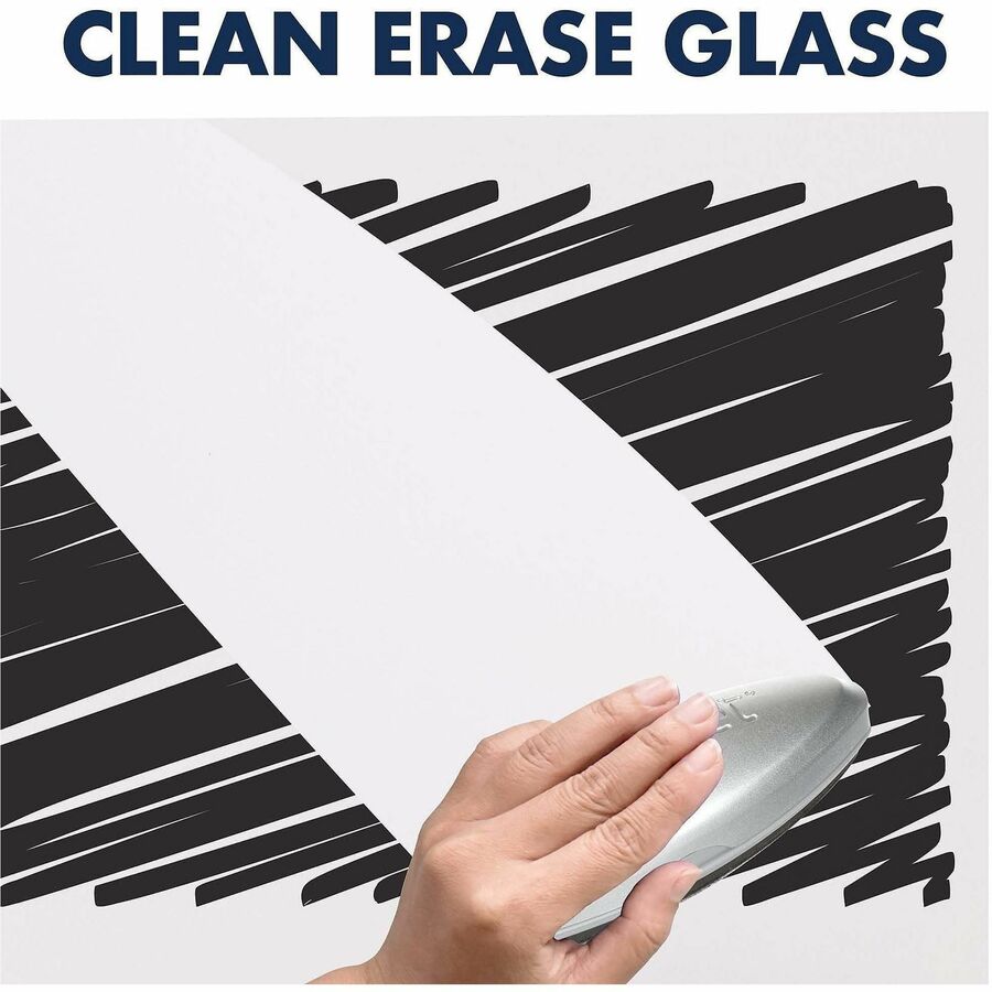 Quartet InvisaMount Magnetic Glass Dry-Erase Board - 74" (6.2 ft) Width x 42" (3.5 ft) Height - White Tempered Glass Sur