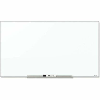 Quartet InvisaMount Magnetic Glass Dry-Erase Board - 74" (6.2 ft) Width x 42" (3.5 ft) Height - White Tempered Glass Sur