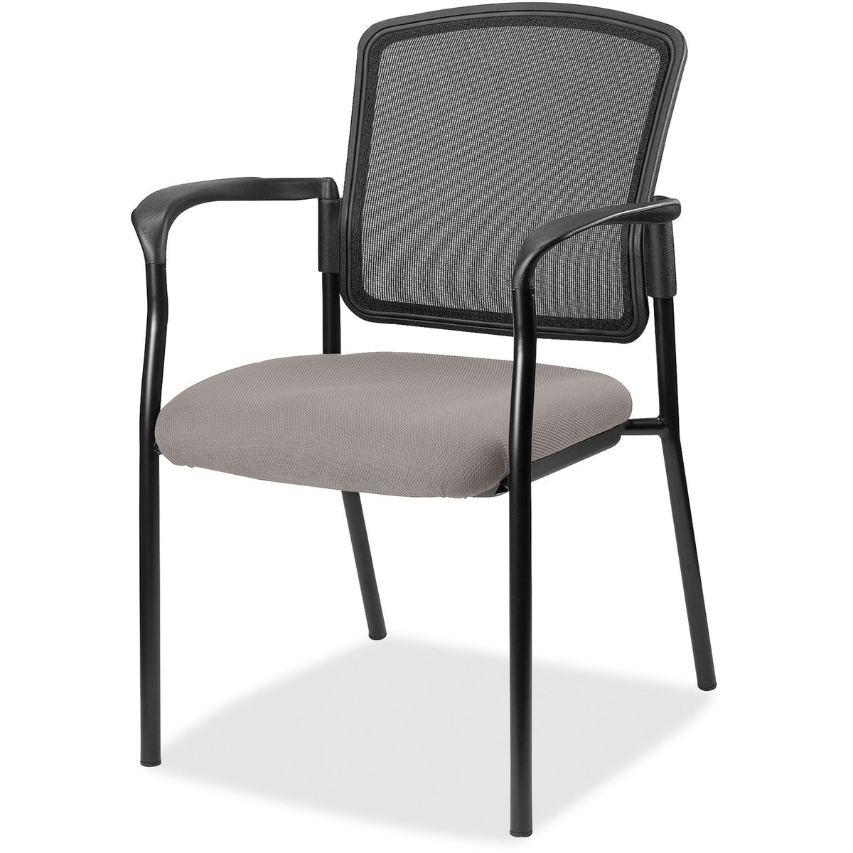 Lorell Mesh Back Stackable Guest Chair - Castillo Metal Seat Color - Vinyl Seat Material - Black Back Color - Mesh Back 