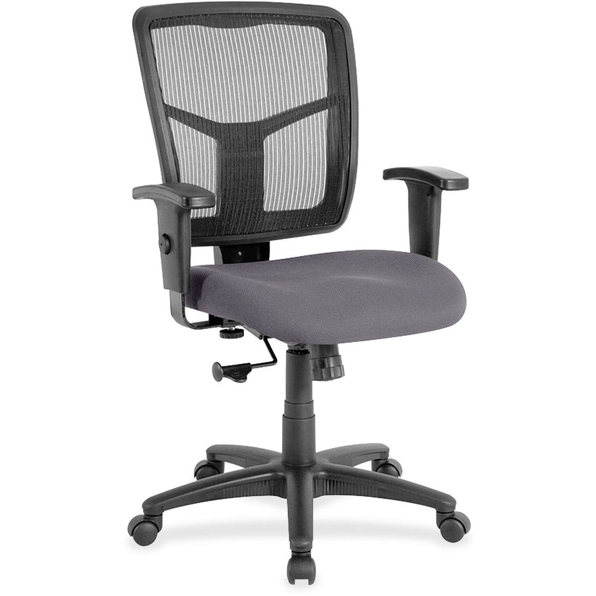 Lorell Ergomesh Managerial Mesh Mid-back Chair - Canyon Carbon Seat Color - Vinyl Seat Material - Black Back Color - Mes