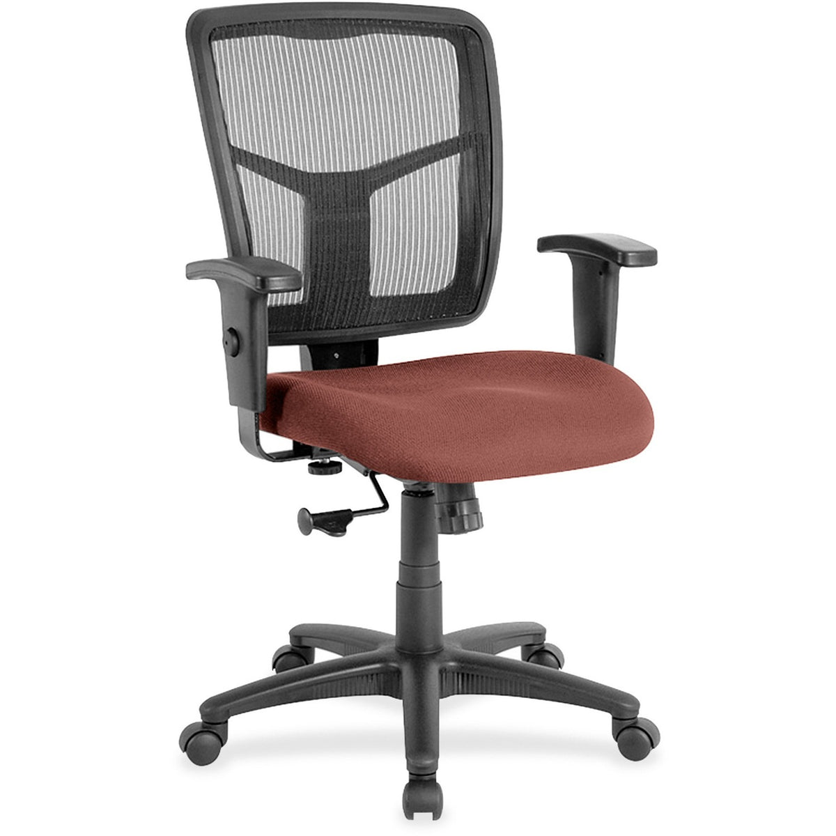 Lorell Ergomesh Managerial Mesh Mid-back Chair - Dillon Cordovan Seat Color - Vinyl Seat Material - Black Back Color - M