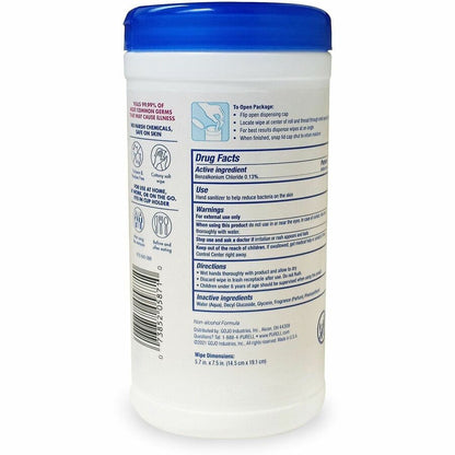 PURELL® Clean Scent Hand Sanitizing Wipes - Clean - Textured - White - 40/Tub - 6 / Carton