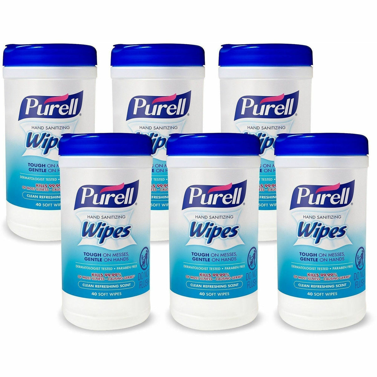 PURELL® Clean Scent Hand Sanitizing Wipes - Clean - Textured - White - 40/Tub - 6 / Carton