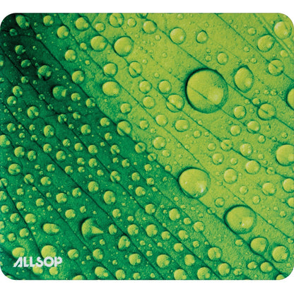 Allsop NatureSmart Image Mousepad - Leaf Raindrop - (31624) - Leaf Raindrop - 0.10" Height x 8.50" Width - Green, Red, W