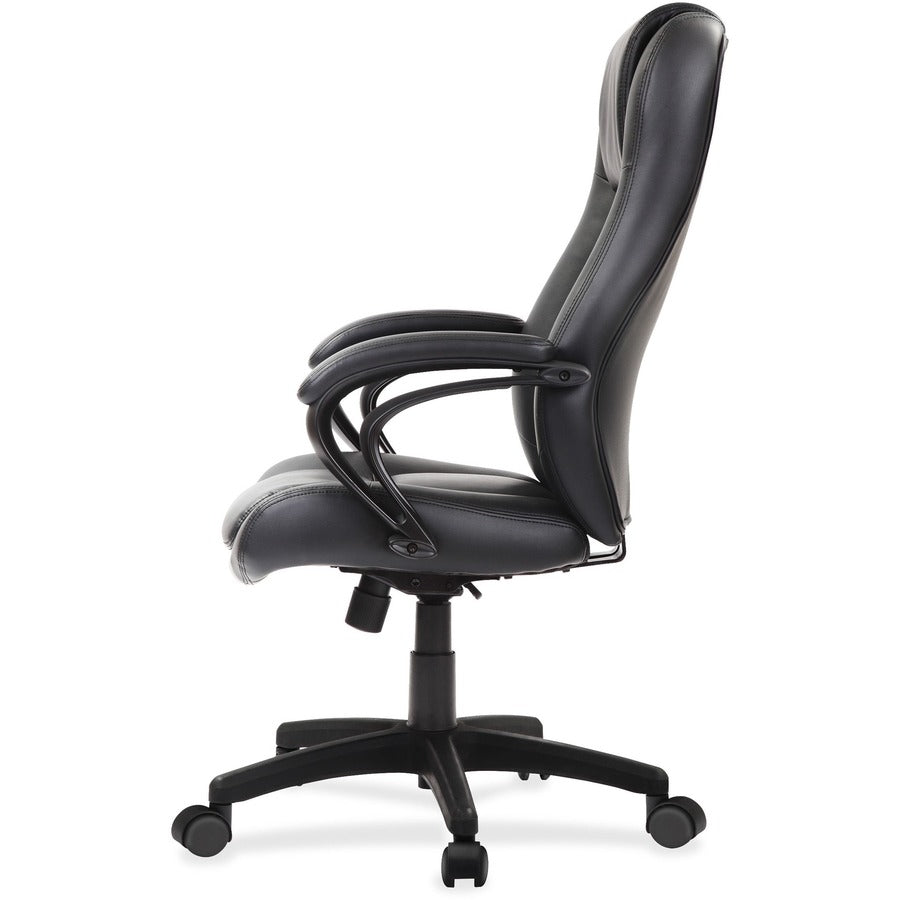 Eurotech Pembroke Mid Back Executive Chair - Black Seat Color - Bonded Leather Seat Material - Black Back Color - 1 Each