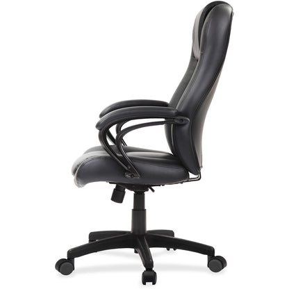 Eurotech Pembroke Mid Back Executive Chair - Black Seat Color - Bonded Leather Seat Material - Black Back Color - 1 Each