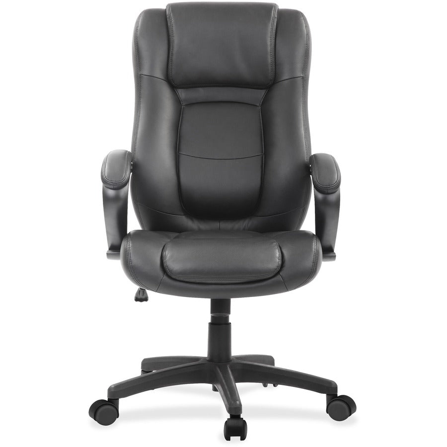 Eurotech Pembroke Mid Back Executive Chair - Black Seat Color - Bonded Leather Seat Material - Black Back Color - 1 Each