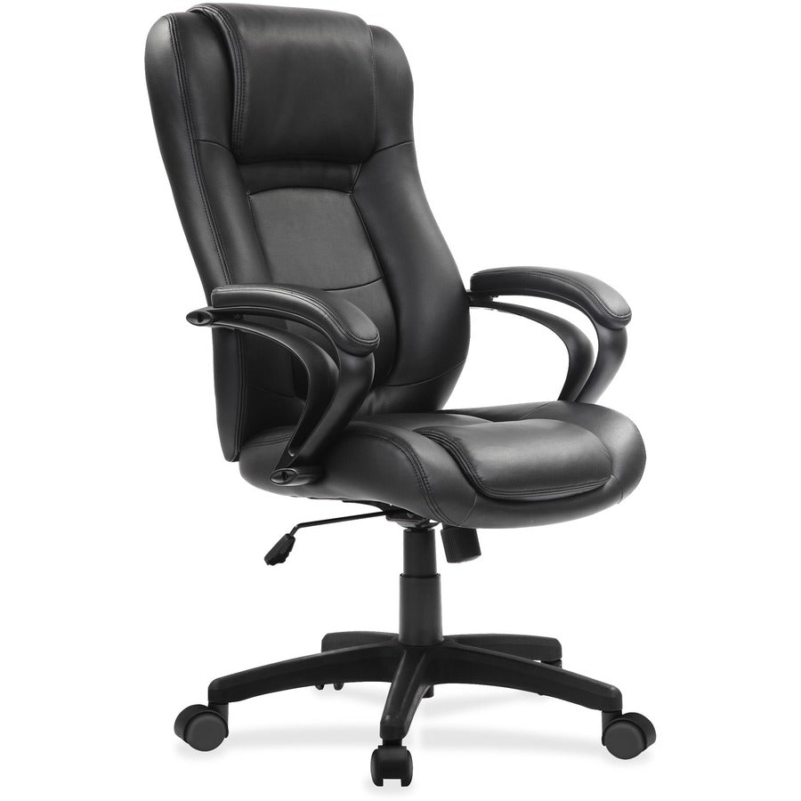 Eurotech Pembroke Mid Back Executive Chair - Black Seat Color - Bonded Leather Seat Material - Black Back Color - 1 Each