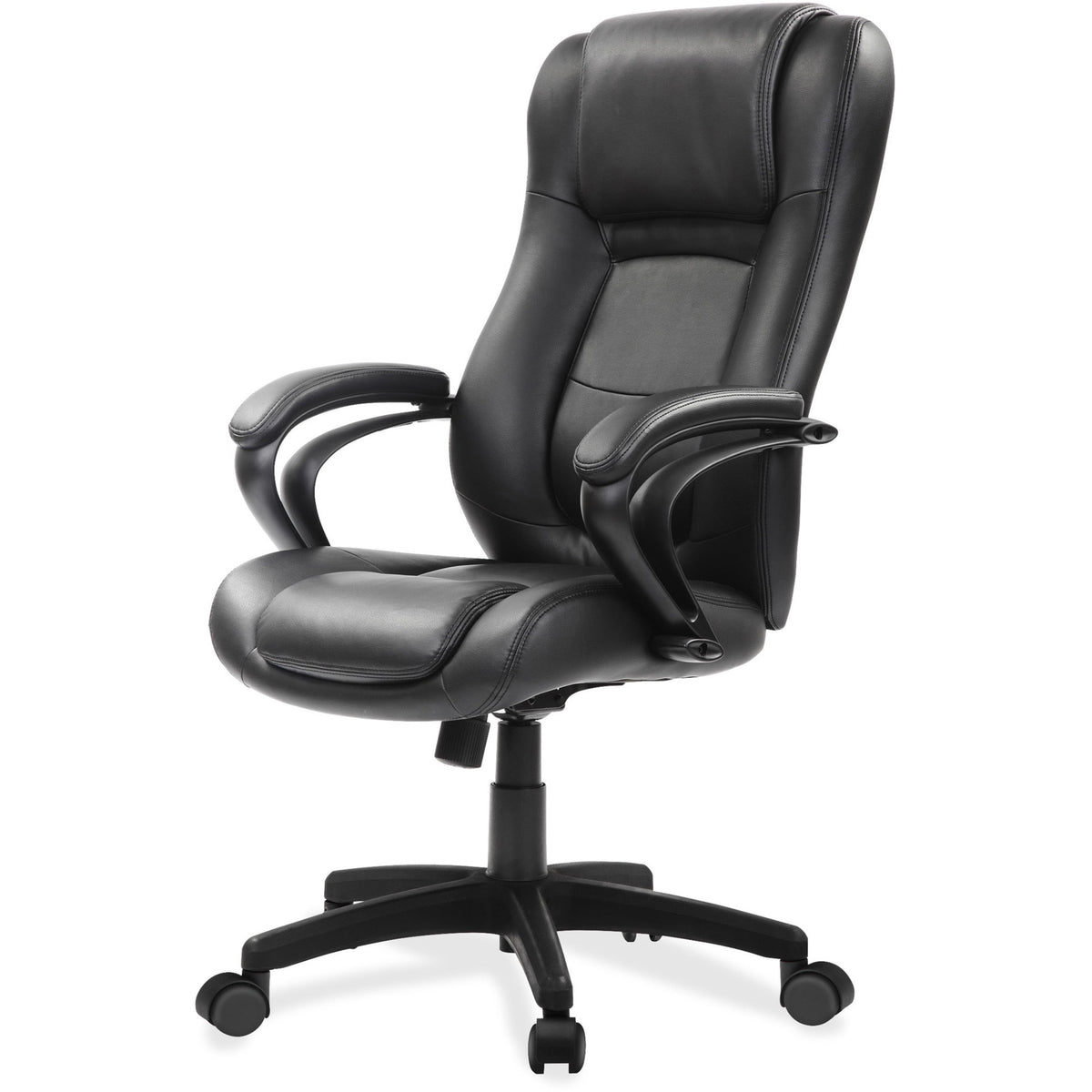 Eurotech Pembroke Mid Back Executive Chair - Black Seat Color - Bonded Leather Seat Material - Black Back Color - 1 Each