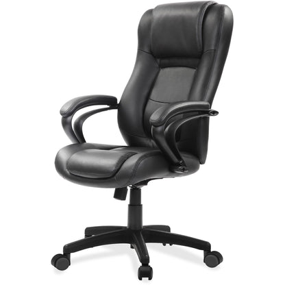 Eurotech Pembroke Mid Back Executive Chair - Black Seat Color - Bonded Leather Seat Material - Black Back Color - 1 Each
