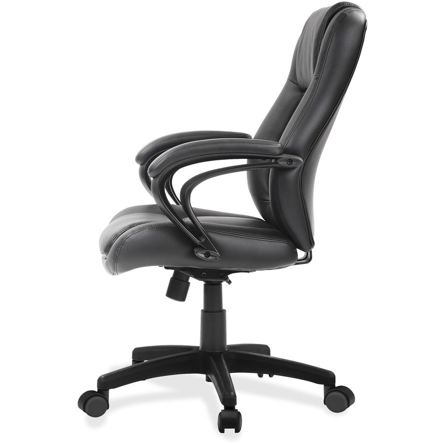 Eurotech Pembroke Mid Back Executive Chair - Black Seat Color - Bonded Leather Seat Material - Black Back Color - 1 Each