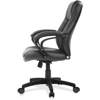 Eurotech Pembroke Mid Back Executive Chair - Black Seat Color - Bonded Leather Seat Material - Black Back Color - 1 Each