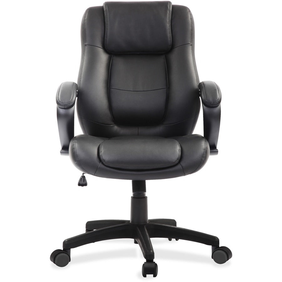 Eurotech Pembroke Mid Back Executive Chair - Black Seat Color - Bonded Leather Seat Material - Black Back Color - 1 Each