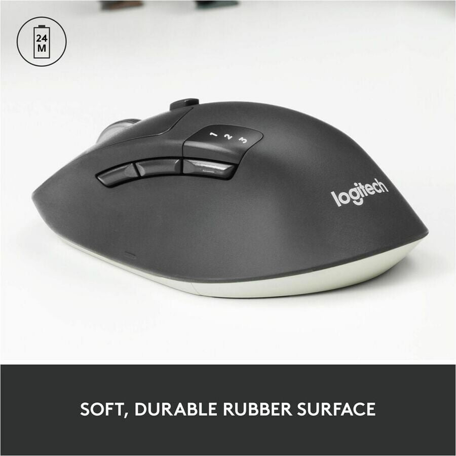 Logitech M720 Triathlon Mouse - Optical - Wireless - 32.81 ft - Bluetooth/Radio Frequency - 2.40 GHz - Black - USB - 100