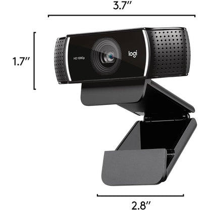 Logitech C922 Webcam - 2 Megapixel - 60 fps - USB 2.0 - 1 Each - 1920 x 1080 Video - Auto-focus - 78° Angle - 1.2x Digit