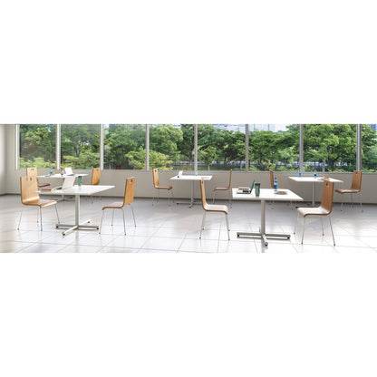 Lorell Bentwood Cafe Chairs - Steel Frame Material - Natural - Plywood, Bentwood - 2 / Carton