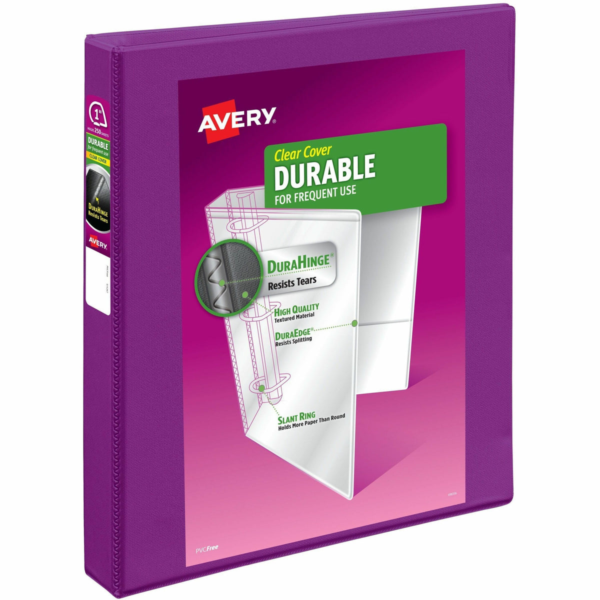 Avery® Durable View Binders with Slant Rings - 1" Binder Capacity - Letter - 8 1/2" x 11" Sheet Size - 250 Sheet Capacit