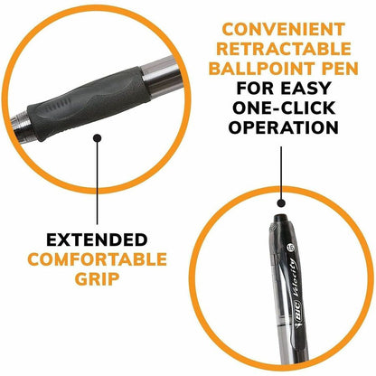 BIC Glide Bold - 1.6 mm Bold Pen Point - Refillable - Retractable - Blue Ink - Blue Barrel - Tungsten Carbide Tip - 36 /