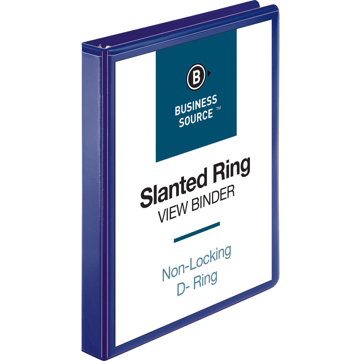 Business Source D-Ring View Binder - 1" Binder Capacity - Fastener: Slant D-Ring - Pocket: Internal - Navy - 1 Each