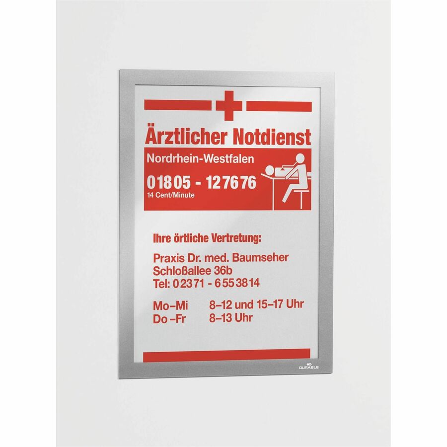 DURABLE Duraframe Magnetic Self-adhesive Frame - 11" x 8.50" Frame Size - Rectangle - Horizontal, Vertical - 2 / Pack