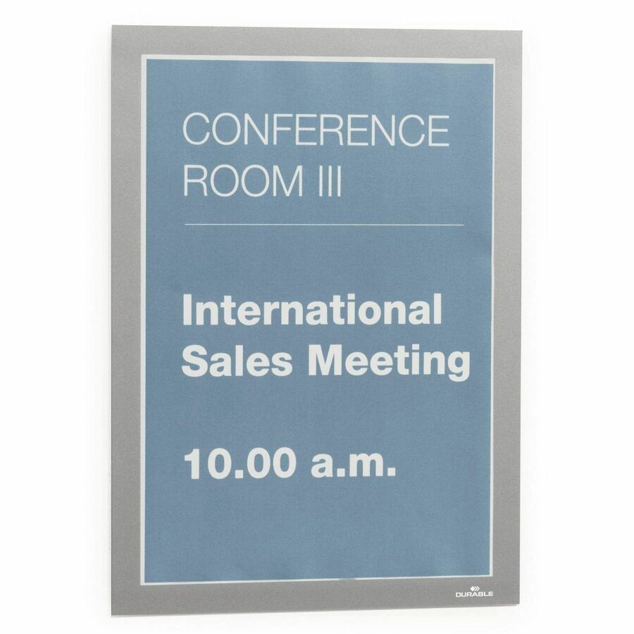 DURABLE Duraframe Magnetic Self-adhesive Frame - 11" x 8.50" Frame Size - Rectangle - Horizontal, Vertical - 2 / Pack