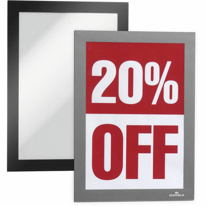 DURABLE Duraframe Half Letter - 8.50" x 5.50" Frame Size - Rectangle - Horizontal, Vertical - Self-adhesive, Sturdy, Dua