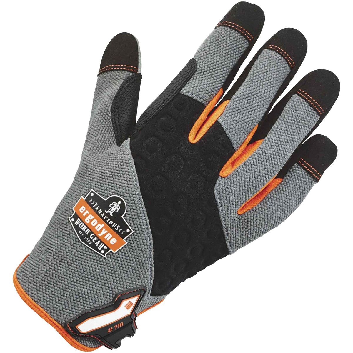 Ergodyne ProFlex 710 Heavy-Duty Utility Gloves - 11" Glove Length - 10 Size Number - X-Large Size - Gray - 2 / Pair