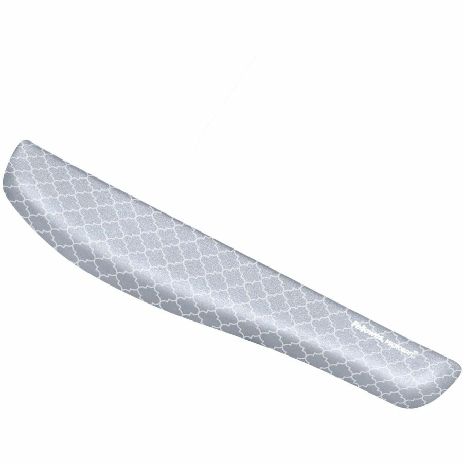 Fellowes PlushTouch Microban Keyboard Wrist Rest - Lattice - 1" Height x 18.13" Width x 3.19" Depth - Gray, White - Foam