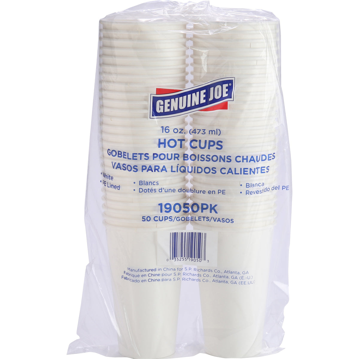 Genuine Joe 16 oz Disposable Hot Cups - 16 fl oz - White - Polyethylene - 20 / Carton