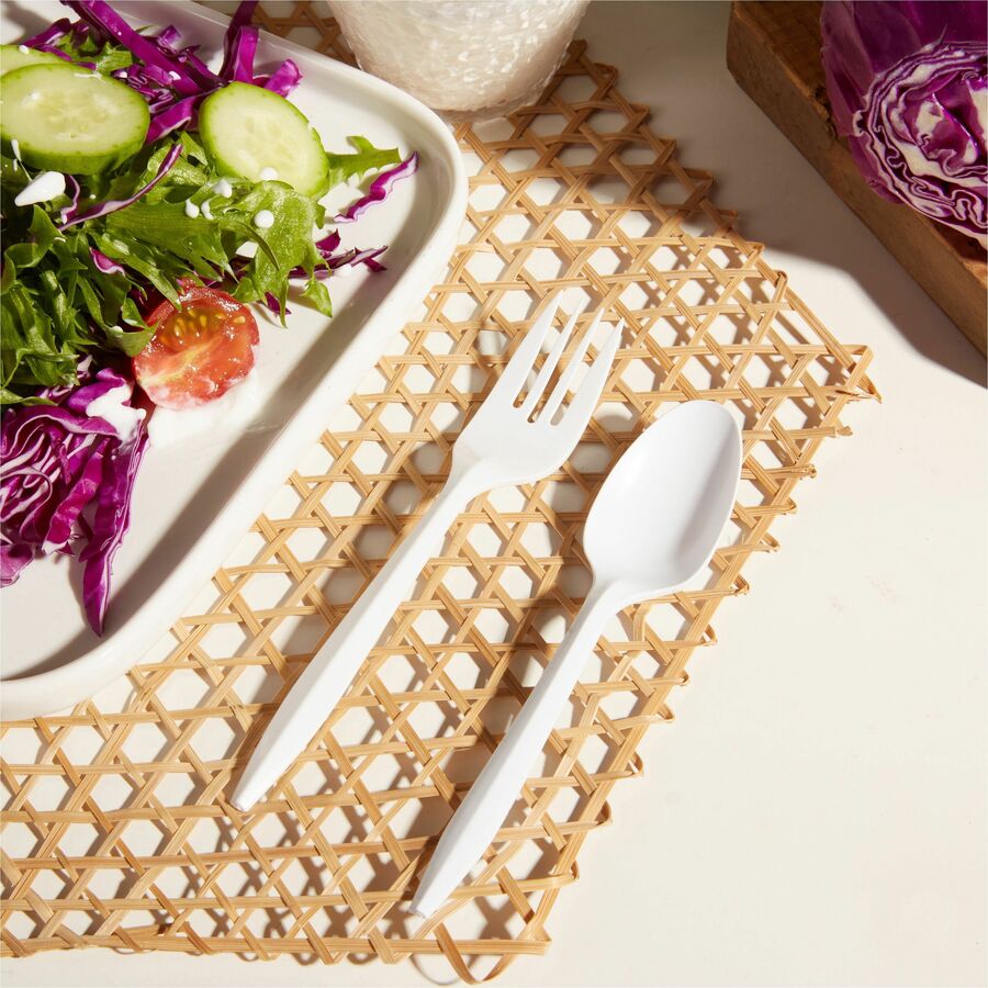 Genuine Joe Individually Wrapped Fork - 1 Piece(s) - Fork - 1 x Fork - Disposable - White - 1000 / Carton