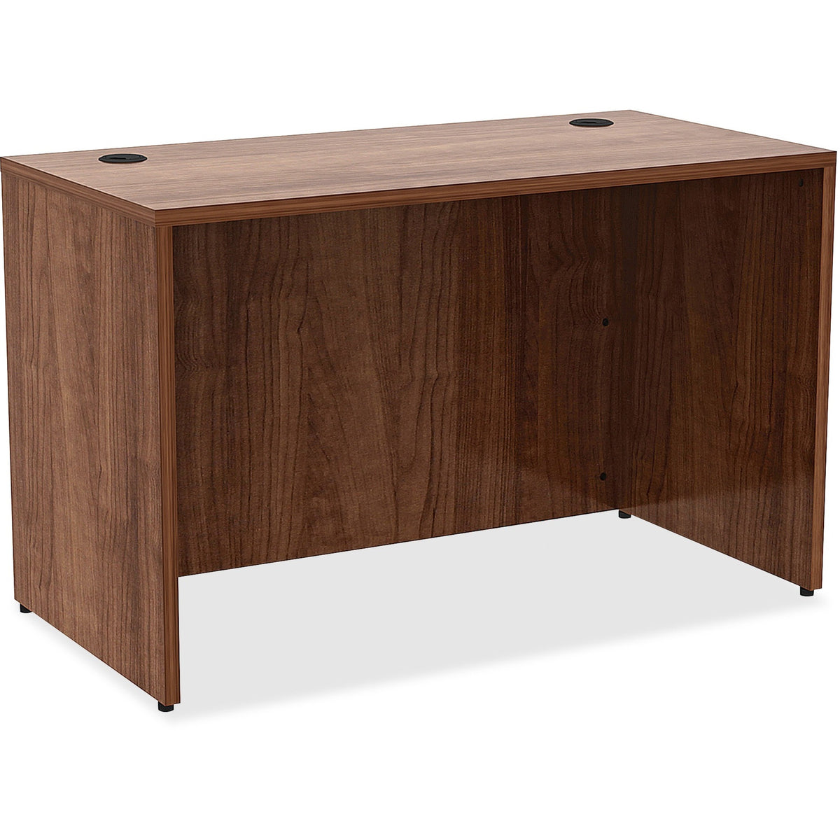 Lorell Essentials Series Rectangular Desk Shell - 29.5" Height x 48" Width x 24" Depth - Material: Metal - Finish: Walnu
