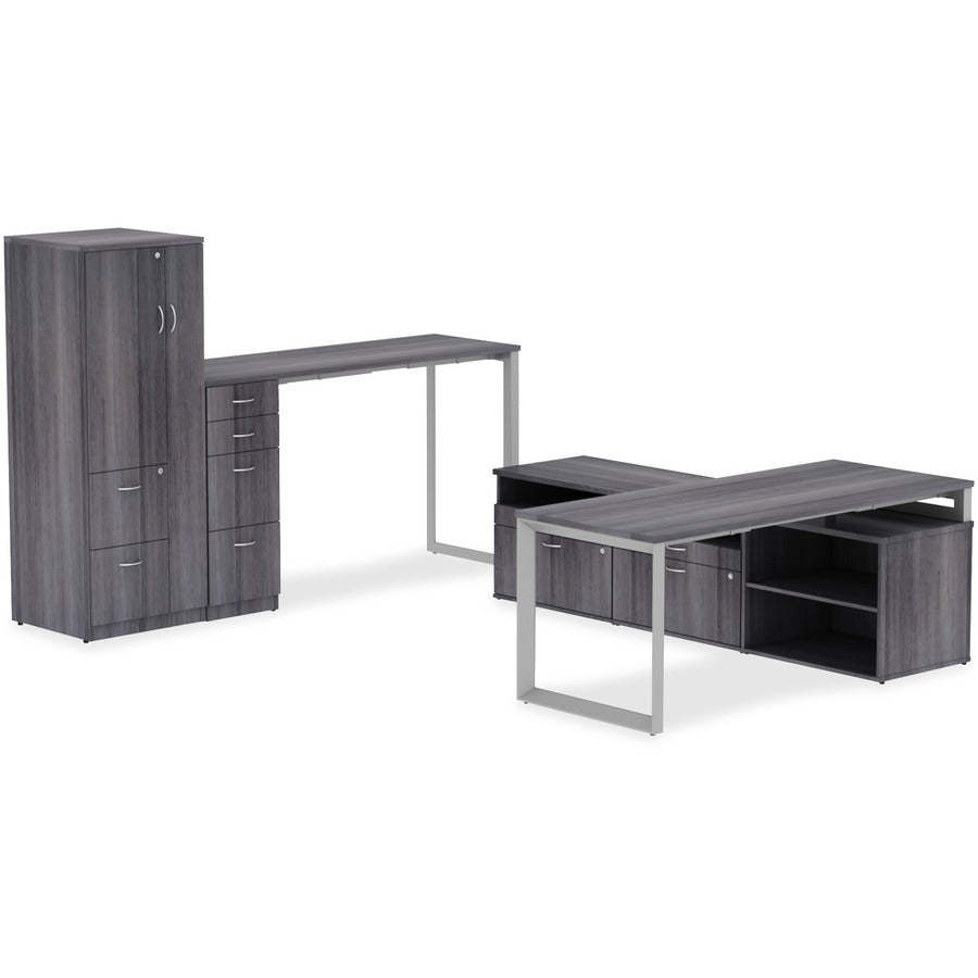 Lorell Relevance Series Tabletop - Walnut Rectangle, Laminated Top - Adjustable Height - 1 Each