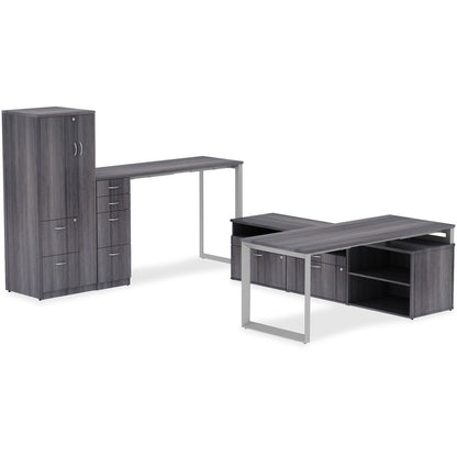 Lorell Relevance Series Tabletop - Walnut Rectangle, Laminated Top - Adjustable Height - 1 Each