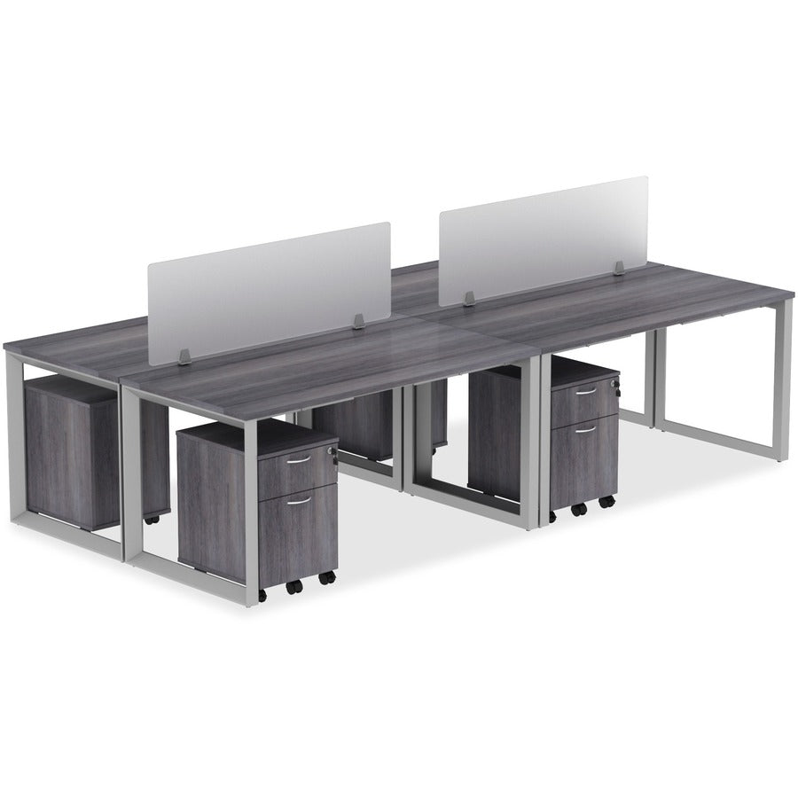 Lorell Relevance Series Tabletop - Walnut Rectangle, Laminated Top - Adjustable Height - 1 Each