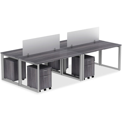 Lorell Relevance Series Tabletop - Walnut Rectangle, Laminated Top - Adjustable Height - 1 Each