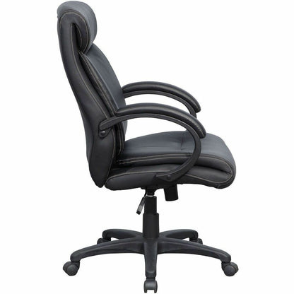 Lorell Executive High-Back Office Chair - Black Seat Color - Bonded Leather Seat Material - Black Back Color - Bonded Le